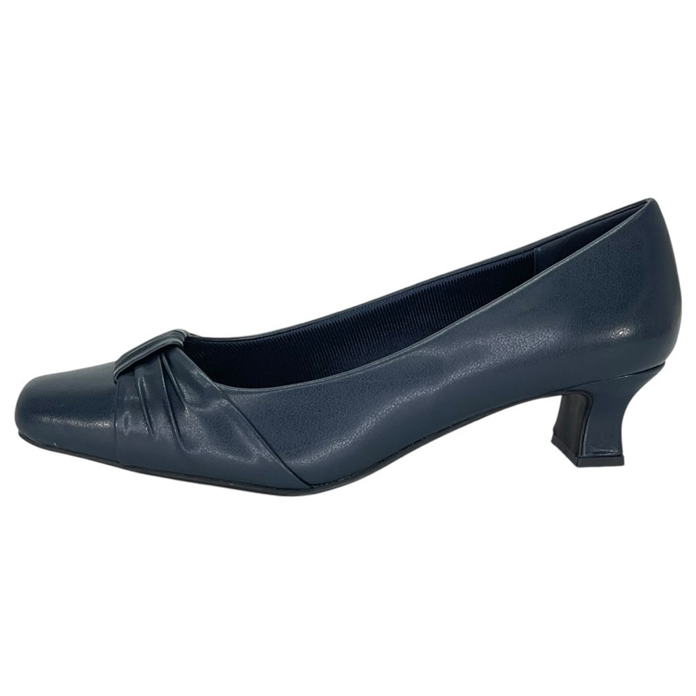 Easy Street Waive Navy Faux Leather Womens Pumps Size 7.5W - Picture 3 of 13